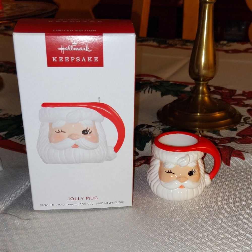Hallmark Keepsake Ornament 2025 Santa Jolly Mug VIP Exclusive Ltd Edition New
